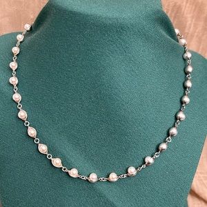 Ivory pearl and silver necklace